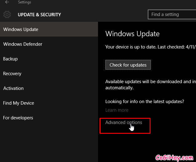 tắt windows update tự động trên windows 10