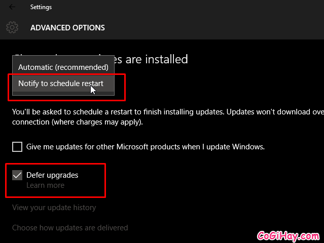 tắt tự động update và trì hoãn windows 10 update tự động