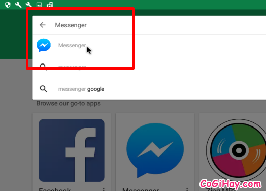 Tìm ứng dụng Messenger từ Play Store