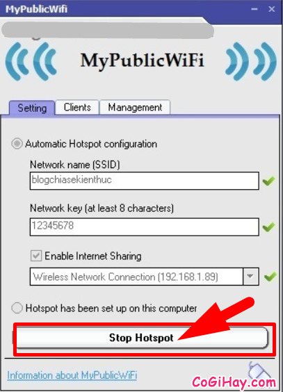 Cách phát WIFI trực tiếp từ máy tính với phần mềm My Public WiFi + Hình 10