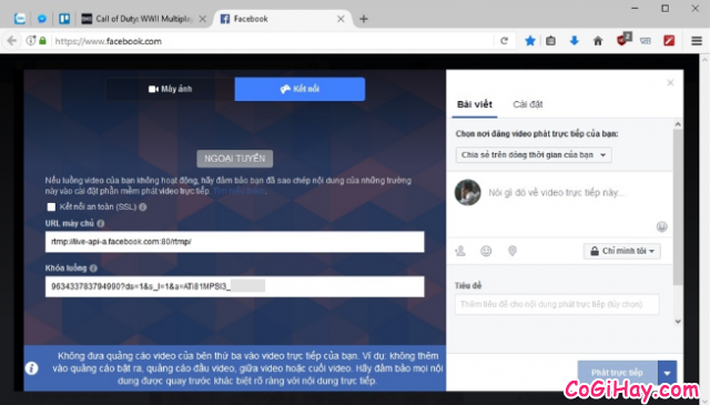 Cách sử dụng OBS Studio Live Stream màn hình máy tính lên Facebook cá nhân + Hình 9
