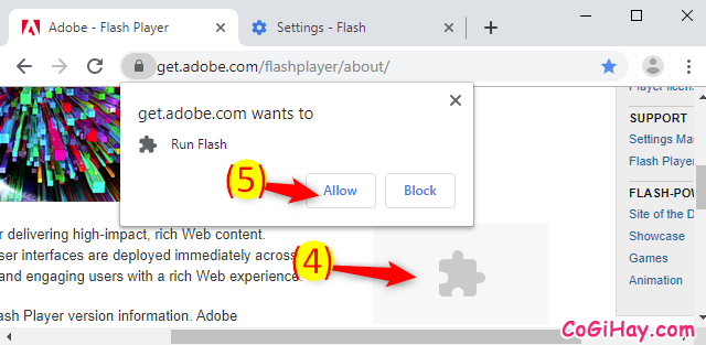 Hướng dẫn kích hoạt Adobe Flash Player trên Google Chrome 76 + Hình 13