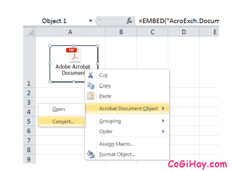 Cách chèn một tệp tin PDF, Word vào bảng tính Microsoft Excel + Hình 9
