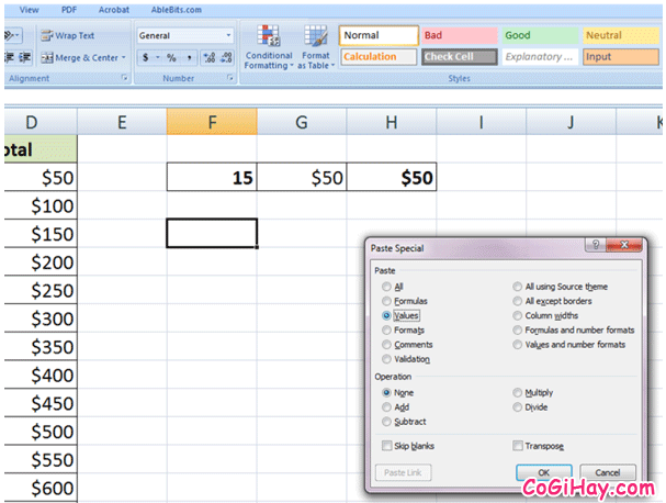 11 Tính năng hữu ích của lệnh PASTE trong Excel + Hình 14
