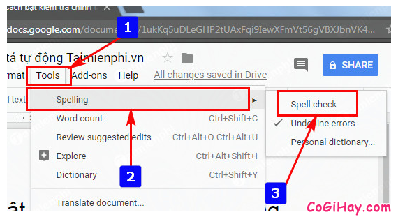 Hướng dẫn bật kiểm tra chính tả tự động trên Google Docs + Hinh 5